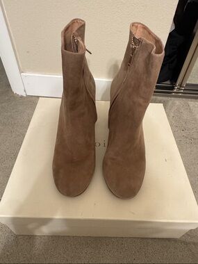 Joie Suede Ankle Boots in Taupe